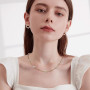 XFSRG Ensemble de Bijoux Fantaisie pour Femme Collier et Boucles d'Oreilles avec Perles et Fleurs en Design Élégant pour Mariage