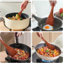 Spatule de cuisine en bois à long manche de 33 cm, 2 Spatules de cuisine en bois, ustensiles de cuisine en bois de haute qualité