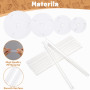 Kureny Planches à Gâteaux, Support Gateau, 7pcs Base de Gâteau (9/12/16/20cm), 21pcs Goujons à Gâteau, Support à Gâteau Multicou
