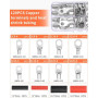 Pince a Sertir,AWG 10-0,6/10/16/25/35/50 mm² pince à sertir cosses avec Bornes à anneau en cuivre +60 PCS de gaine thermorétract