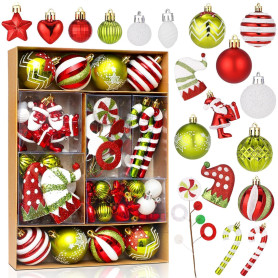 Boules de Noël 50 pièces Boules de Noël Décoration de Noël Boules de Noël en Plastique Boules de Noël Boules de Noël en Plastiqu