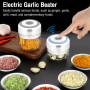 Mini hachoir à ail électrique – Robot de cuisine portable rechargeable par USB, lames en acier inoxydable pour ail, oignons, via