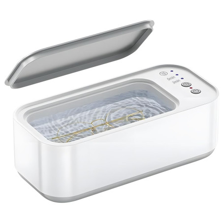 Nettoyeur ultrasonique portable haute capacité pour bijoux soniques avec 3 modes de nettoyage et minuterie pour lunettes