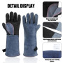 Gants de soudure résistants à la chaleur et au feu 16 IN/40 cm - Cuir ignifuge pour fer à souder MIG Flux-Core, forge,serrurier,