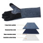 Gants de soudure résistants à la chaleur et au feu 16 IN/40 cm - Cuir ignifuge pour fer à souder MIG Flux-Core, forge,serrurier,