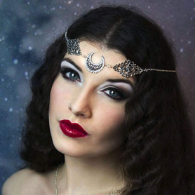 Jovono Boho Tête Chaîne avec Cristal et Motif Lune Creuse Diamant Coiffure Fleur Accessoires De Cheveux De Mode pour Femmes et F