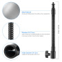 Neewer® Bras Flexible en métal de 25 cm pour lumières vidéo LED, Anneau de Flash et Autres Accessoires de Photographie avec File