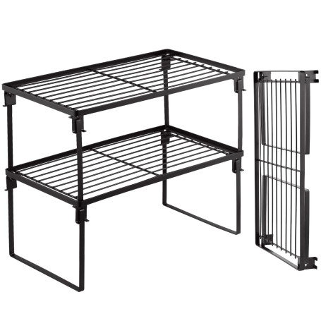 Tomorotec Lot de 2 étagères de rangement empilables pour cuisine