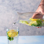 CRYSTALIA 100% SANS PLOMB Carafe Eau Verre 1,2L Pichet en Verre Pichet a Vin, Adapté au Réfrigérateur, Carafe d'eau, Carafe Verr