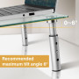 WKWKER Lot de 2 supports de bureau en verre transparent avec hauteur réglable pour écran multimédia d'ordinateur portable TV ord
