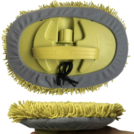 DOCAZOO DocaPole - Plumeau pour Murs et plafonds - tête de Nettoyage en Microfibre Chenille/Lavable - Utilisation à la Main ou a