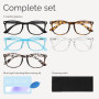 CCVOO Lot de 5 verres de lecture de blocage de lumière bleue, filtre UV ray/éblouissant mode non prescrit faux lunettes de jeu p