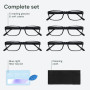 Gaoye Lot de 5 lunettes de lecture bloquant la lumière bleue, lecteurs à charnière à ressort pour femmes et hommes, filtre anti-