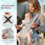 Momcozy Porte-bébé avec coussin de hanche, 2 en 1, réglable et amovible, jusqu'à 20 kg, aide de portage respirant avec soutien l