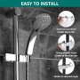 Vegena Support de pommeau de douche réglable en métal chromé 22-25 mm sans perçage