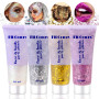 Gel Paillettes Visage Paillette Cheveux: 4 Couleurs Maquillage Paillette