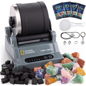 Blue Marble National Geographic Tonneau de Polissage de Pierres – Kit d’Initiation avec Minuterie 7 Jours