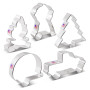 Ann Clark Cookie Cutters Lot de 5 emporte-pièces de camping avec livret de recettes (français non garanti), camping-car, feu de 