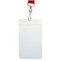 Lot de 24 cordons avec étui pour carte étanche en PVC – Porte-badges/porte-clés colorés, étiquette d’identification, noir, rouge