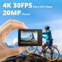 AKASO Sport 4K 60fps 20MP WiFi Télécommande Commande Vocale Ecran Tactile EIS Caméra Sportive Etanche sous Marine Angle Vision R