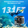 AKASO Sport 4K 60fps 20MP WiFi Télécommande Commande Vocale Ecran Tactile EIS Caméra Sportive Etanche sous Marine Angle Vision R