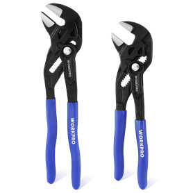 WORKPRO Jeu de 2 Clés à Pince 180 et 255 mm