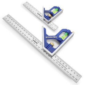 WORKPRO 2 Pièces Règle d'angle de Combinaison