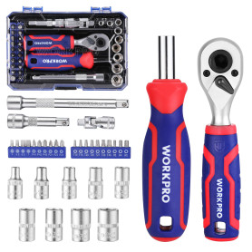 WORKPRO Coffret de Douilles et Embouts 34 Pièces