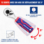 WORKPRO Coffret de Douilles et Embouts 34 Pièces, Mini Clés à Cliquet 1/4" Double Tête 2-en-1, Tournevis à Embouts Magnétique, 2