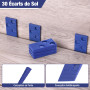 WORKPRO Kit d'installation pour Parquet Stratifié, avec 30 Cales d'espacement, Maillet Double Face, Barre de Traction, Bloc de F
