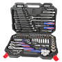 WORKPRO Coffret de Douilles Clés à Cliquet et Embouts Professionnels en Acier Chrome-Vanadium pour Réparation Voiture Auto Mécan