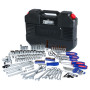 WORKPRO Coffret de Douilles Clés à Cliquet et Embouts Professionnels en Acier Chrome-Vanadium pour Réparation Voiture Auto Mécan