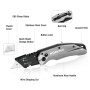 WORKPRO Cutter Professionnel Pliant, Cutter Utilitaire avec Mécanisme de Changement Rapide, Cutter Argenté avec 10 Lames SK5 Sup