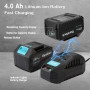 DURATECH Scie Sabre sans Fil 20V avec Batterie 4,0Ah, Scie Sabre à Batterie avec 4 Lames et Boîte de Rangement, Scie Alternative