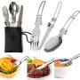 Queta Multi-PCS Kit de Cuisine de Camping, 1-2 Personnes Kit de Casseroles et Poêles Ultra-léger Compact Durable Extérieur Cookw
