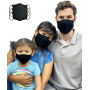 Lofbaz Tissu De Coton De Masque Facial En Tissu Avec Poche De Filtre Lavable Réutilisable (Noir - Paquet de 3