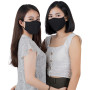 Lofbaz Tissu De Coton De Masque Facial En Tissu Avec Poche De Filtre Lavable Réutilisable (Noir - Paquet de 3, Adulte L)