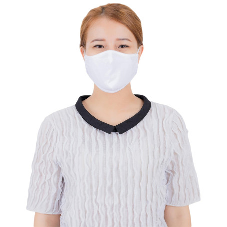 Lofbaz Tissu De Coton De Masque Facial En Tissu Avec Poche De Filtre Lavable Réutilisable (Blanc - Paquet de 3