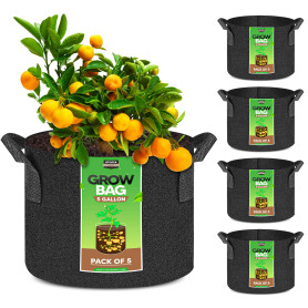 Utopia Home Lot de 5 sacs de culture en tissu non tissé pour légumes
