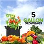 Utopia Home Lot de 5 sacs de culture en tissu non tissé pour légumes, fleurs, champignons, pots de fleurs en tissu épais avec po