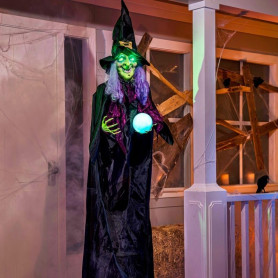 JOYIN 198cm Décoration de sorcière à Suspendre pour Halloween avec Boule Magique