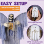 JOYIN 63" Halloween Animatronic Grim Reaper Décoration avec Ailes, fantôme Debout Grandeur Nature avec Yeux Lumineux, Son Effray