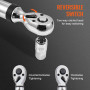 VEVOR 3/8" Clé Dynamométrique Numérique Clé de Torsion 5-50 N.m Précision ±2% Clé à Cliquet Réglable 72 Dents Contre Surcouple p