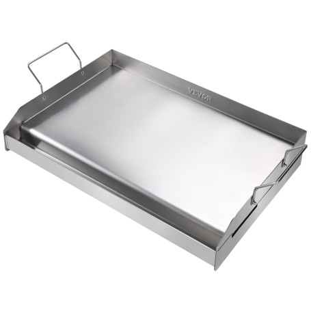 VEVOR Plaque à Griller Pré-assaisonnée 587x395 mm Plancha Gril Rectangulaire en Acier Inoxydable Anti-adhésive Plaque de Cuisson