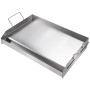 VEVOR Plaque à Griller Pré-assaisonnée 587x395 mm Plancha Gril Rectangulaire en Acier Inoxydable Anti-adhésive Plaque de Cuisson