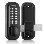 VEVOR Serrure de Porte Mécanique sans Clé Verrou à Code Clavier à 14 Touches Poignée de Porte d’Entrée Extérieure en Alliage de