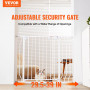 VEVOR Barrière de Sécurité Extensible 75-99 cm Hauteur 76 cm Barrière d'Escalier à Fermeture Automatique sans Perçage Grande Ouv