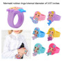 HOWAF Sirène bagues Bracelets Trousseau Porte-Clés Pince à Cheveux Tatouages temporaires de Sirène Enfant Anniversaire Petit Cad