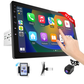 Haudio Autoradio 1 DIN Bluetooth Autoradio Car Play Voiture avec sans Fil carplay & Android Auto