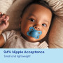 MAM Night Glow in the Dark Silicone Pacifier, Green/White, 0-6 Months, 2-Count
